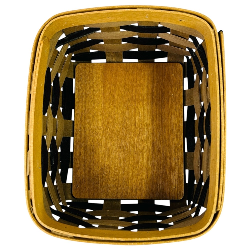Longaberger 2009 CARD FILE Basket Khaki and Black with Liner‎ & Protector Rare - Picture 7 of 15
